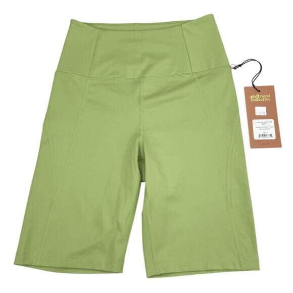 NWT GIRLFRIEND COLLECTIVE High Rise Pocket Bike Short in Mantis Sz Small - Picture 2 of 6